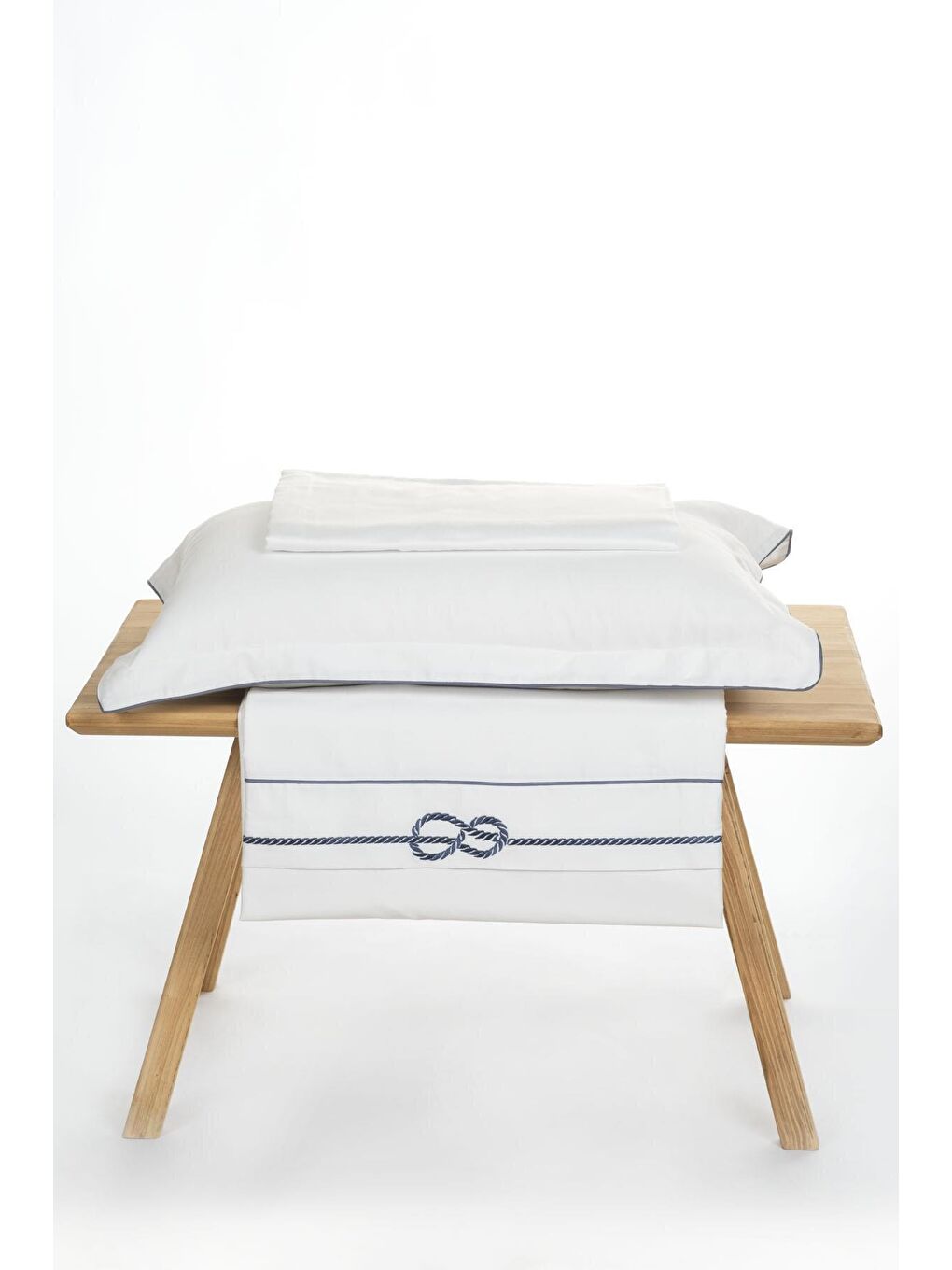 Beyaz Route Çift Kişilik Nevresim Takımı %100 Organik Pamuk Saten-1