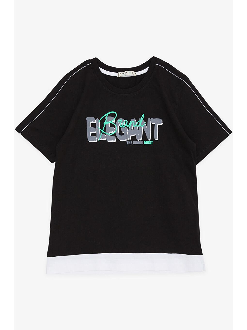 Erkek Çocuk Tişört Yazı Baskılı Siyah (8-14 Yaş)-2