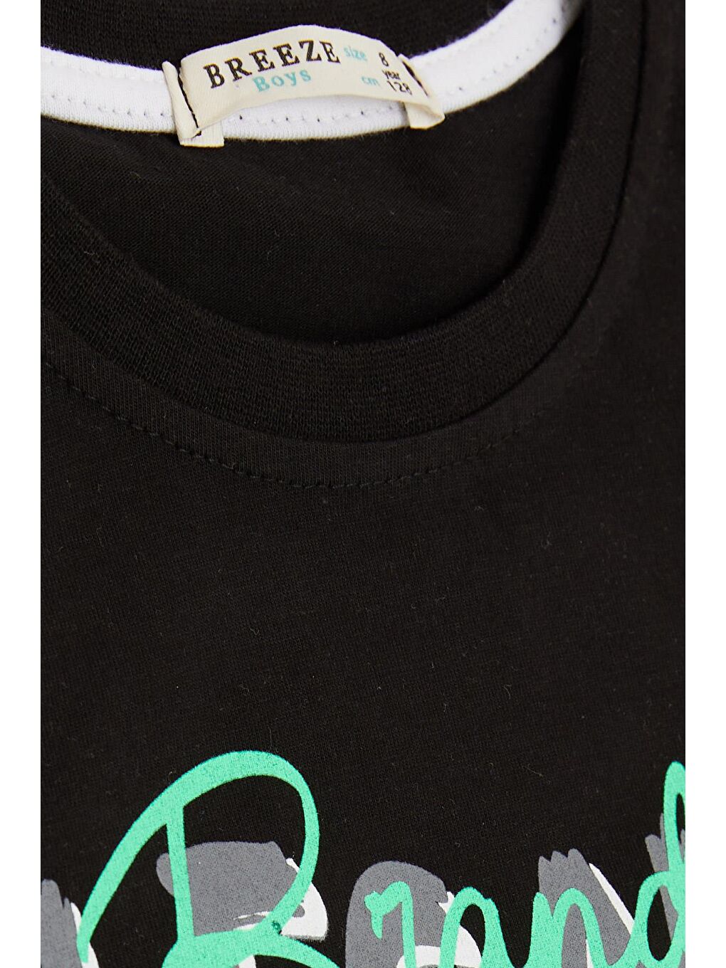 Erkek Çocuk Tişört Yazı Baskılı Siyah (8-14 Yaş)-4