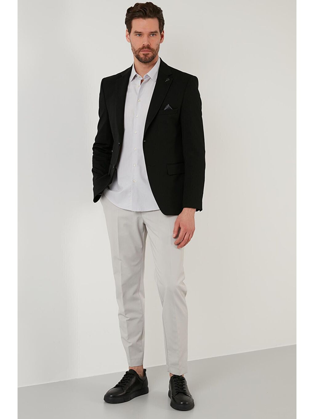 Siyah Slim Fit 6 Drop Çift Yırtmaçlı Blazer Ceket BASELNA-1