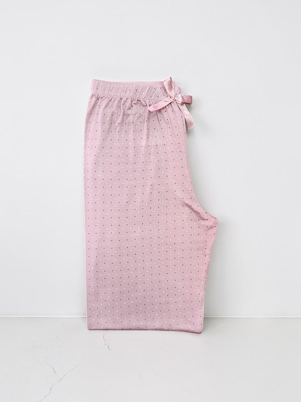 Pembe Kadın Desenli Viskon Düz Paça Pijama Altı-1