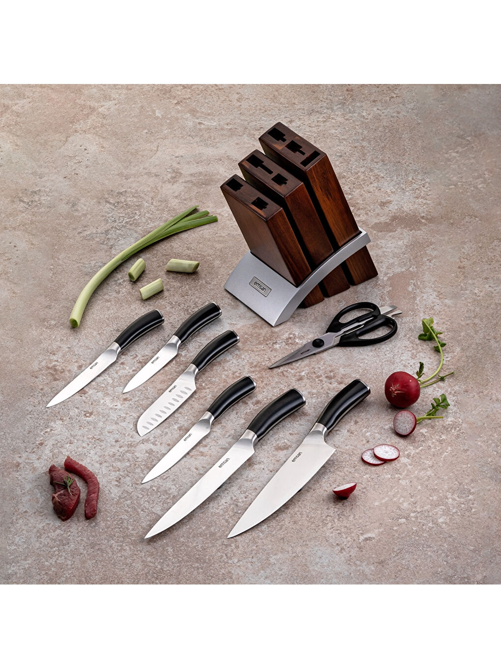 Siyah Pro Cut 8 Parça Bıçak Seti-4