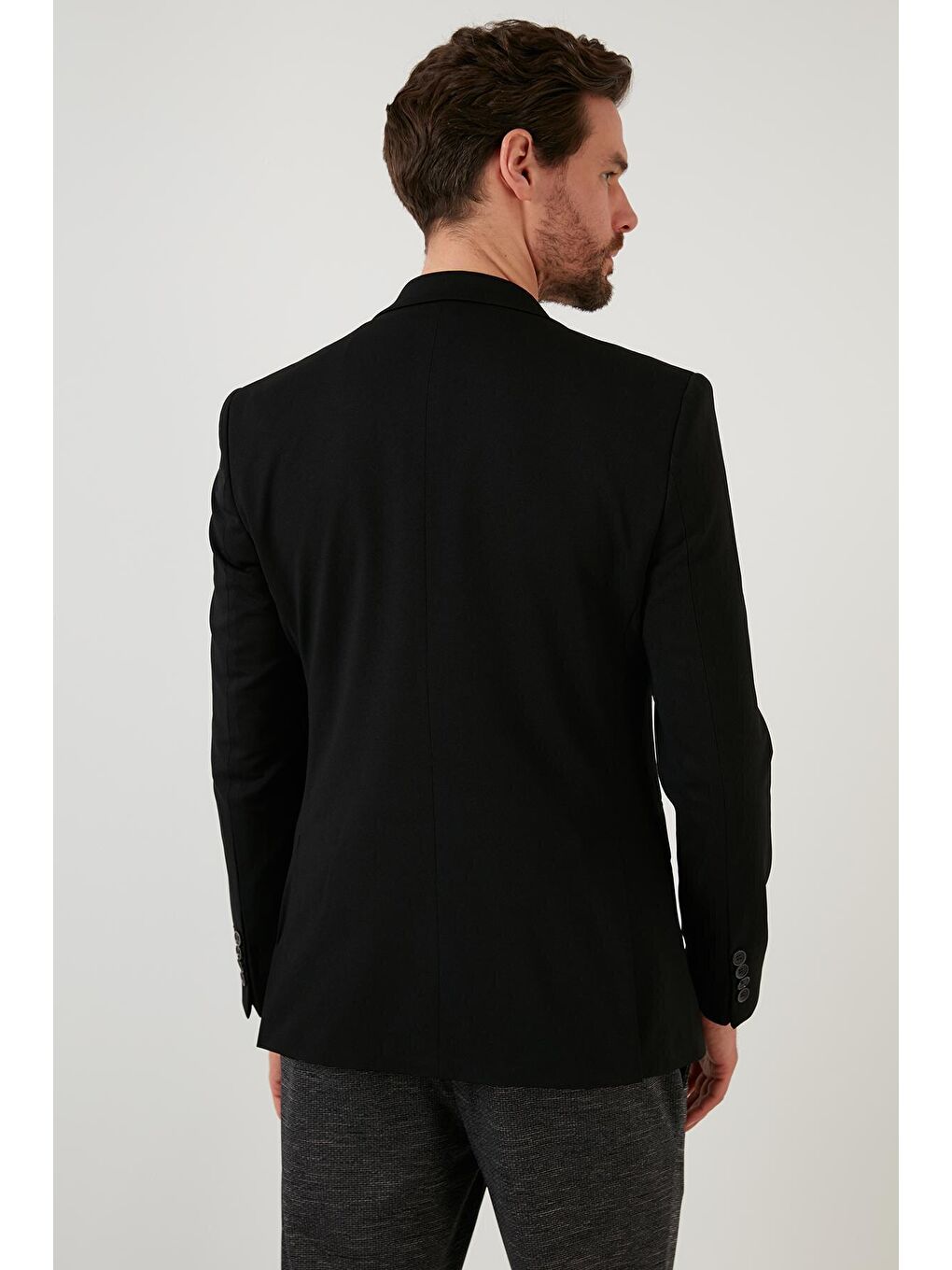 Siyah Slim Fit 6 Drop Çift Yırtmaçlı Blazer Ceket BASELNA-4