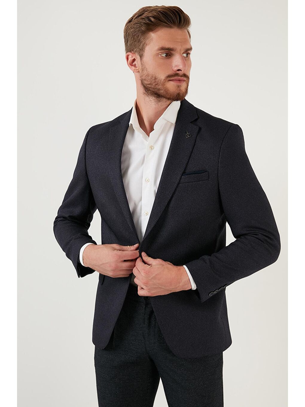 Buratti İndigo Buratti Slim Fit Tek Yırtmaçlı Düğmeli Blazer Ceket 2163763 - 2