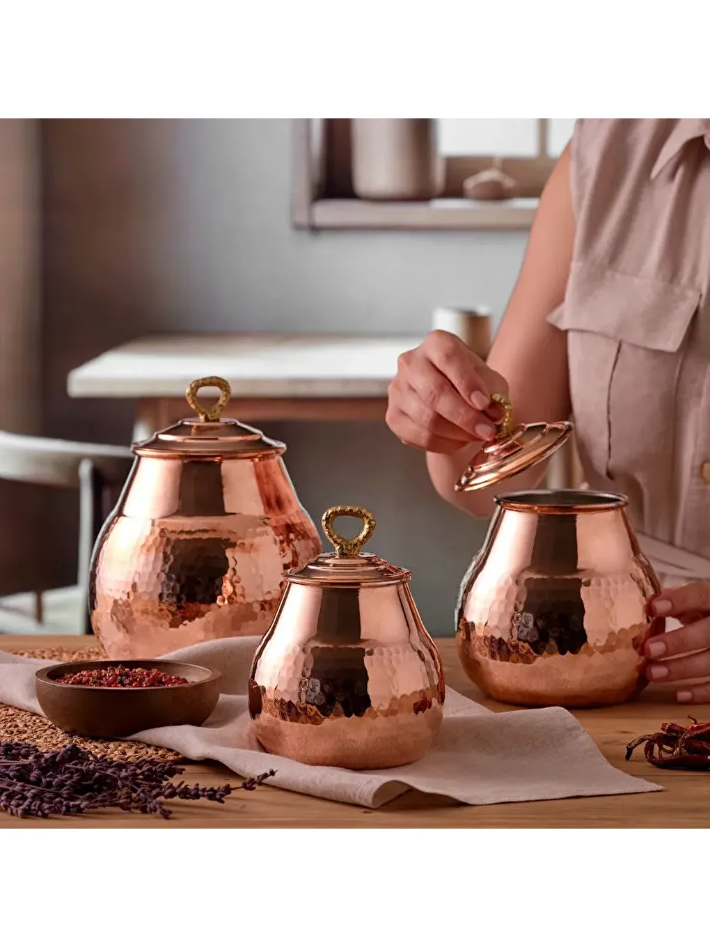 Turuncu Göbeklitepe Bakır Baharatlık 20 cm-6