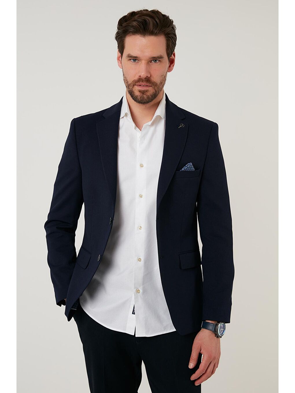 Buratti Lacivert Slim Fit 6 Drop Çift Yırtmaçlı Blazer Ceket BASELNA - 2