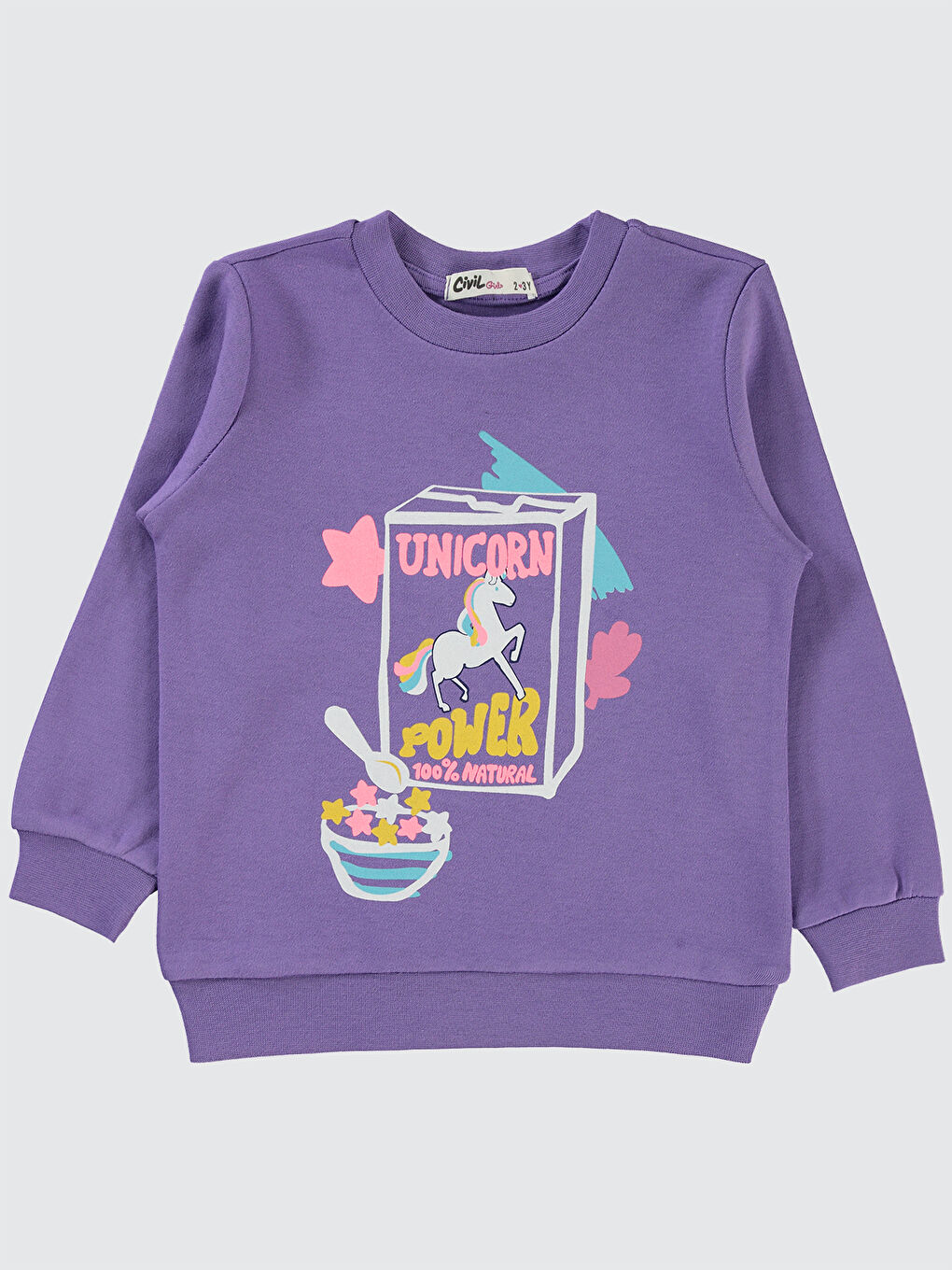 Civil Lila Girls Kız Çocuk Sweatshirt 2-5 Yaş Meta Leylak