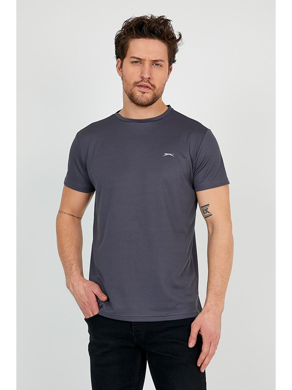 SLAZENGER Koyu Gri REPUBLIC Erkek T-Shirt Koyu Gri