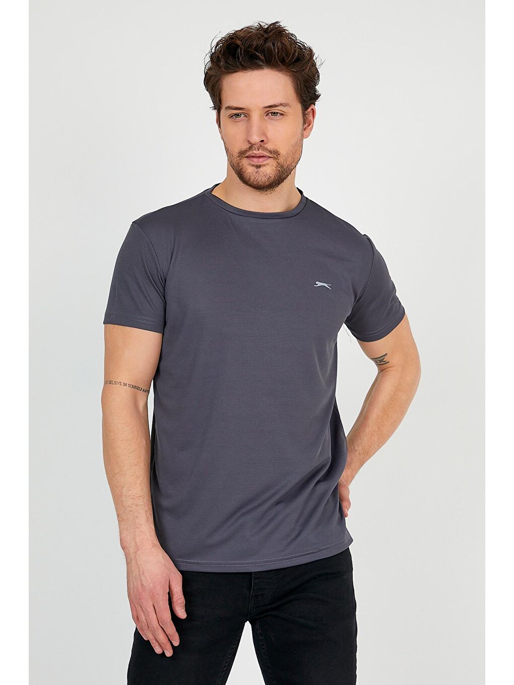 SLAZENGER Koyu Gri REPUBLIC Erkek T-Shirt Koyu Gri - 4