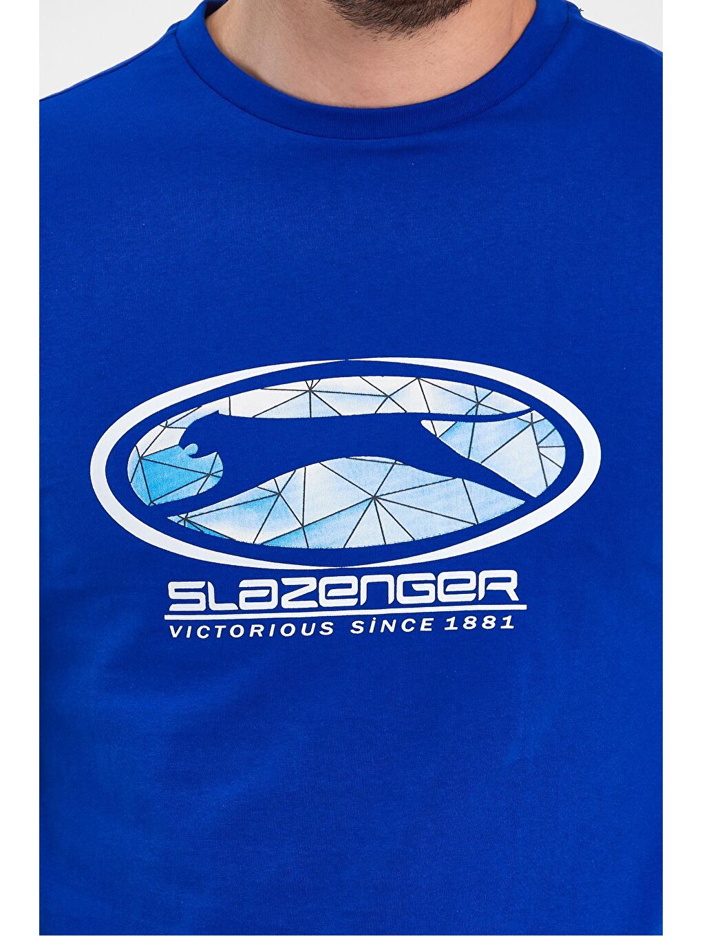 SLAZENGER Saks PACKER Erkek T-Shirt Saks Mavi - 3