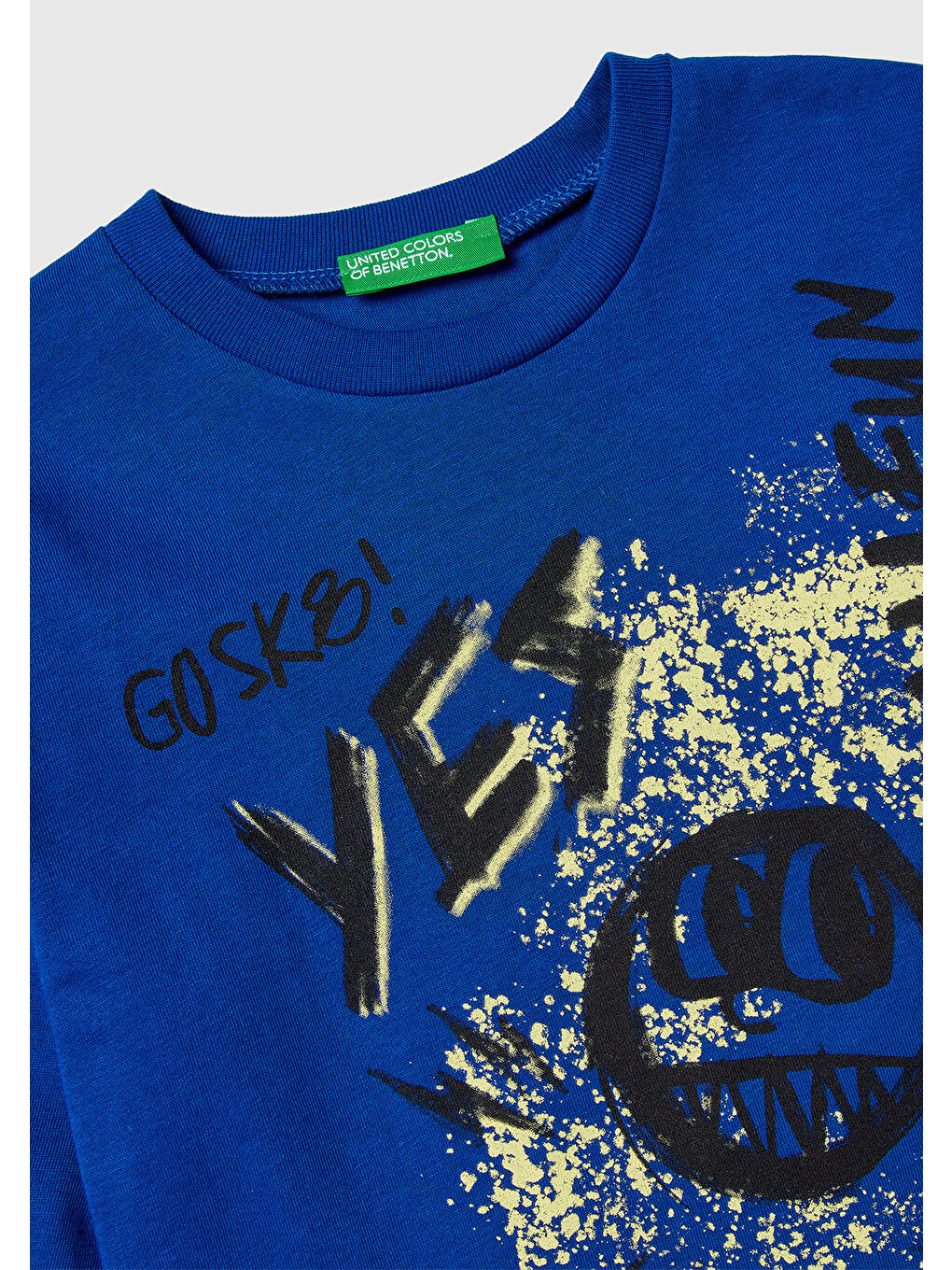 Erkek Çocuk Saks Mavisi Baskılı Relaxed Fit Jarse Uzun Kollu T-shirt-2