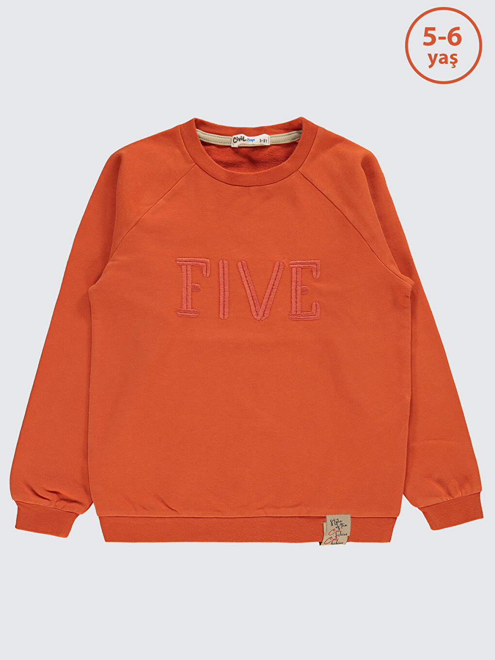 Kahverengi Boys Erkek Çocuk Sweatshirt 2-5 Yaş Kiremit-2