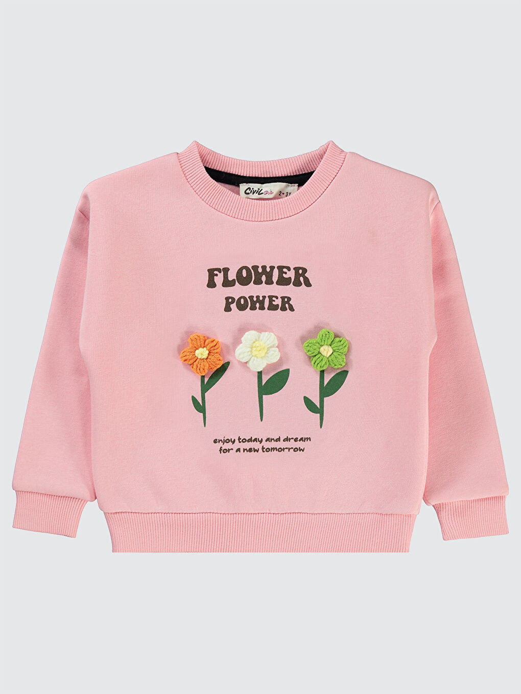 Civil Girls Kız Çocuk Sweatshirt 2-5 Yaş Açık Pembe