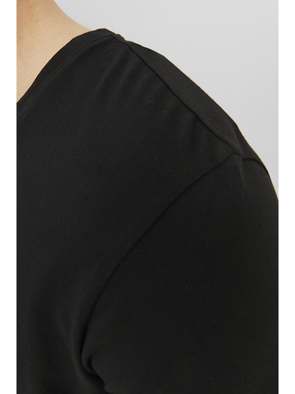 Siyah Jjecorp Pamuklu Slim Fit Bisiklet Yaka Erkek Tişört 12151955-5