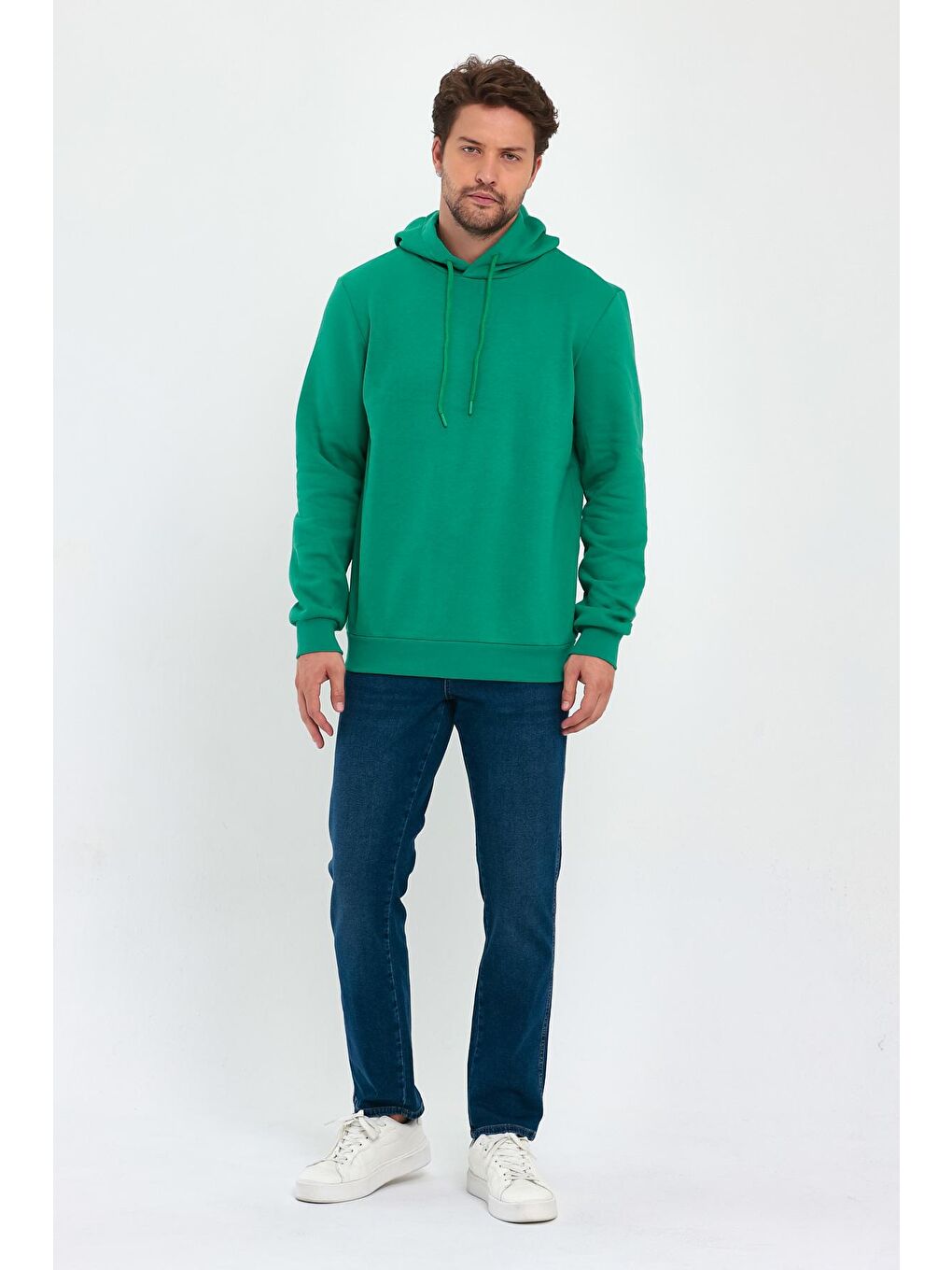 Rodi Yeşil 3 İplik Bisiklet Yaka Erkek Sweatshirt - 1