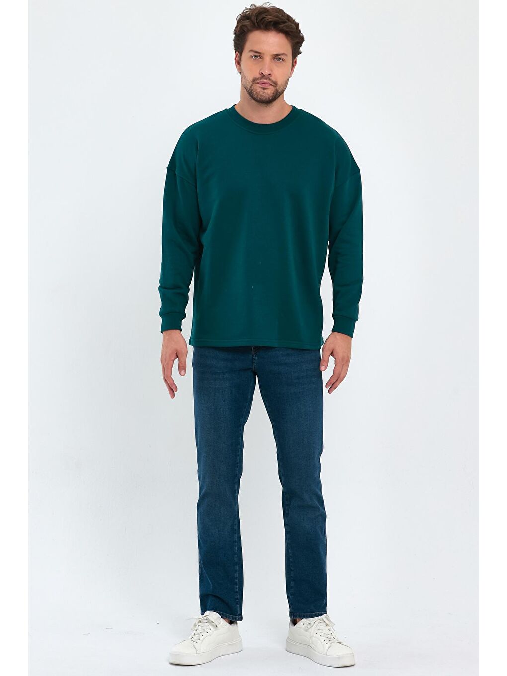 Rodi Petrol 3 İplik Bisiklet Yaka Erkek Sweatshirt - 1