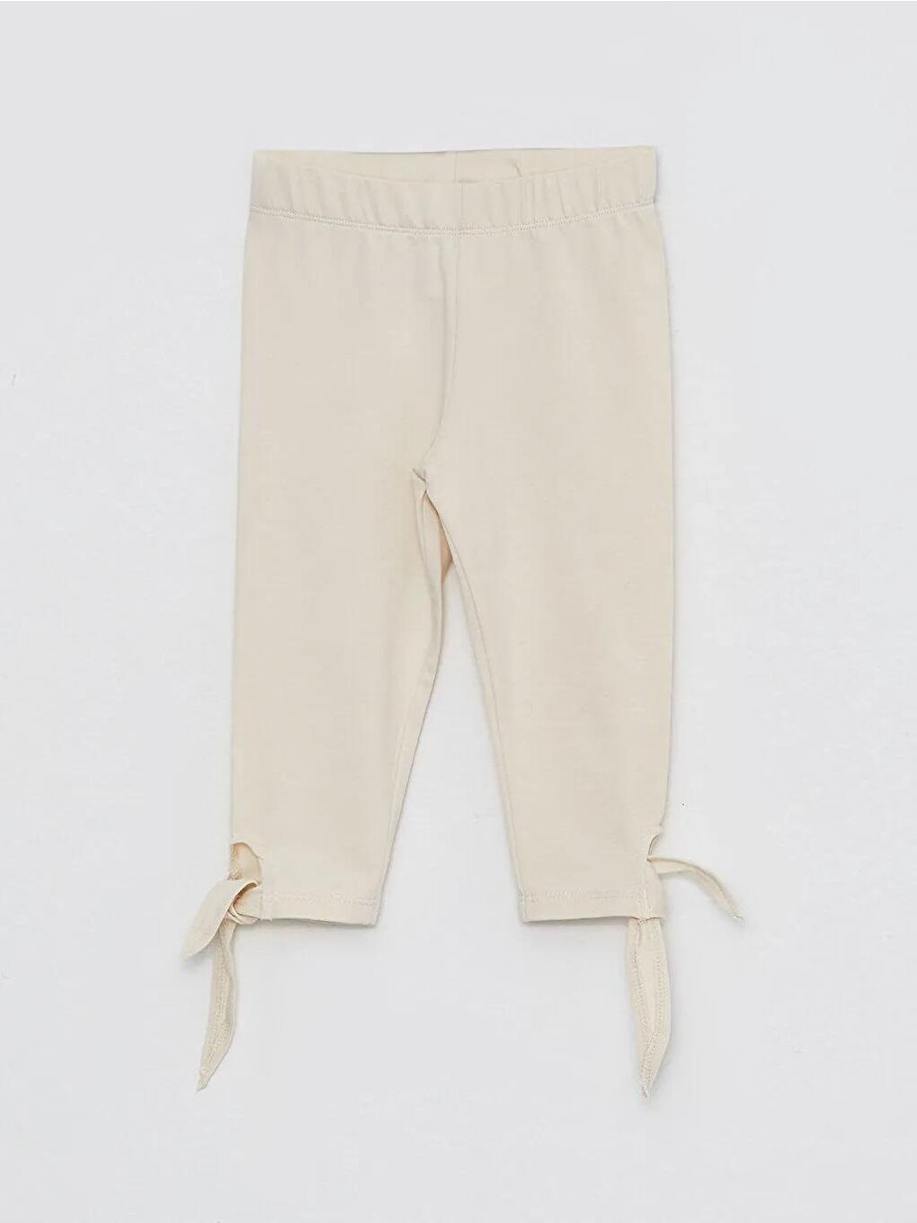 Bej Kız Çocuk Paçadan Bağlı Tayt