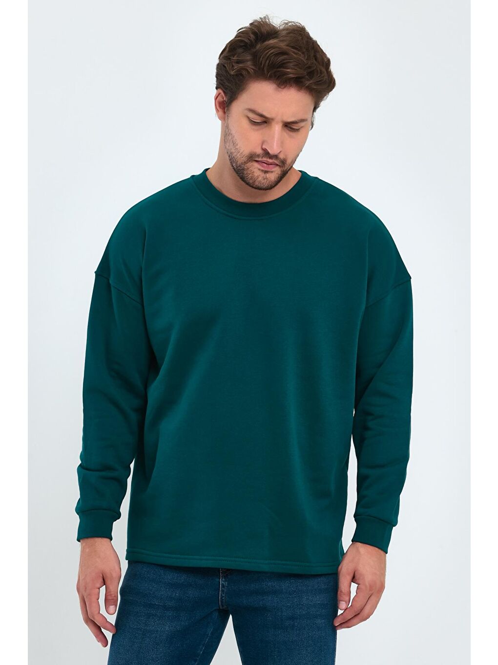 Rodi Petrol 3 İplik Bisiklet Yaka Erkek Sweatshirt - 3