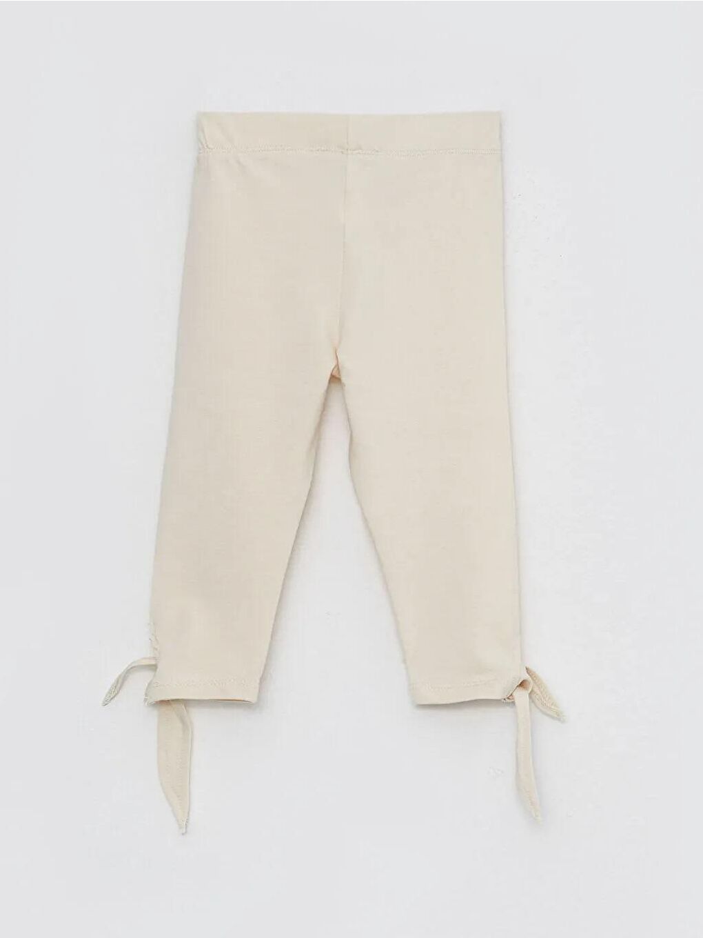 Bej Kız Çocuk Paçadan Bağlı Tayt-1