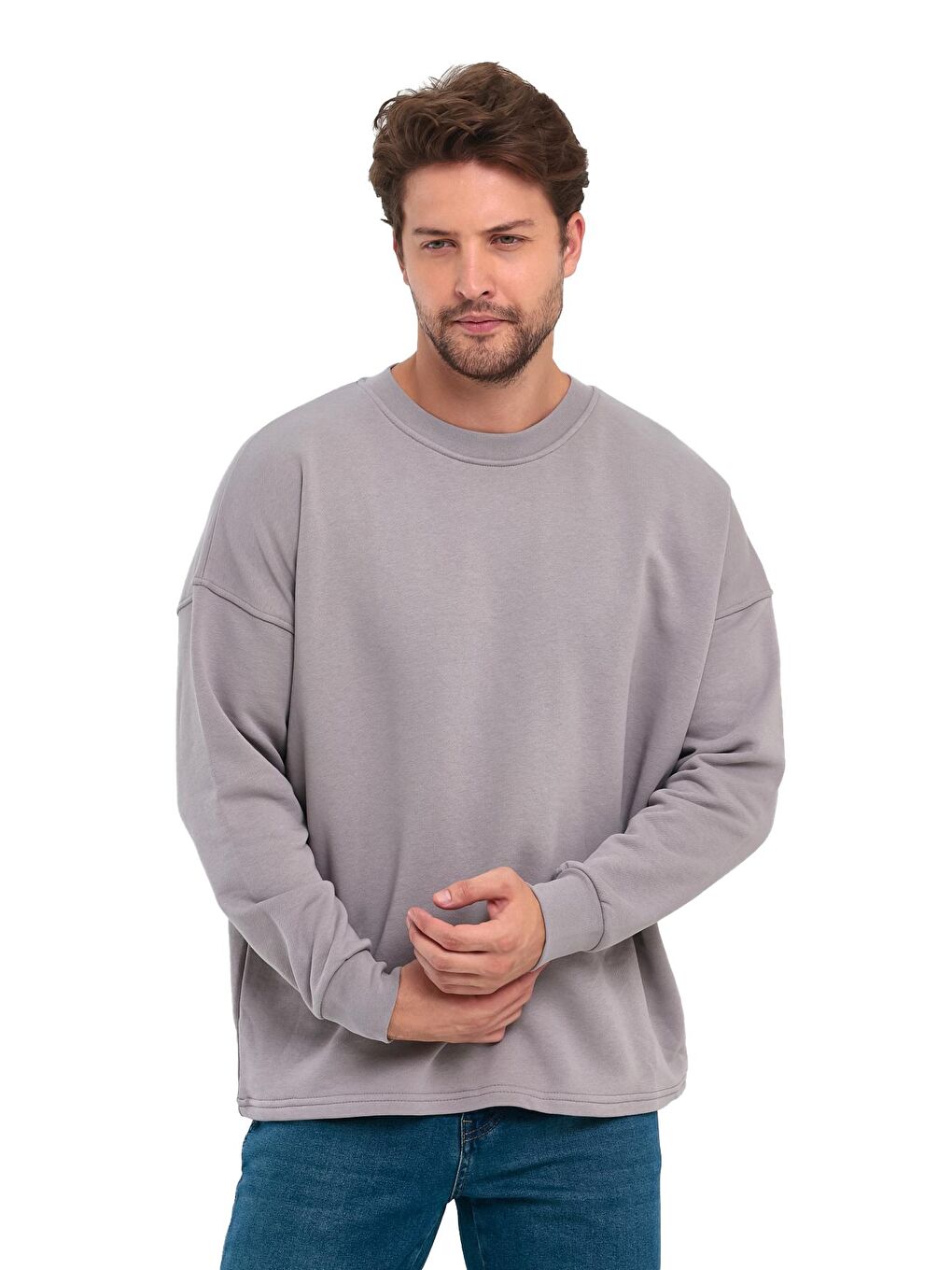 Rodi Mor 3 İplik Bisiklet Yaka Erkek Sweatshirt