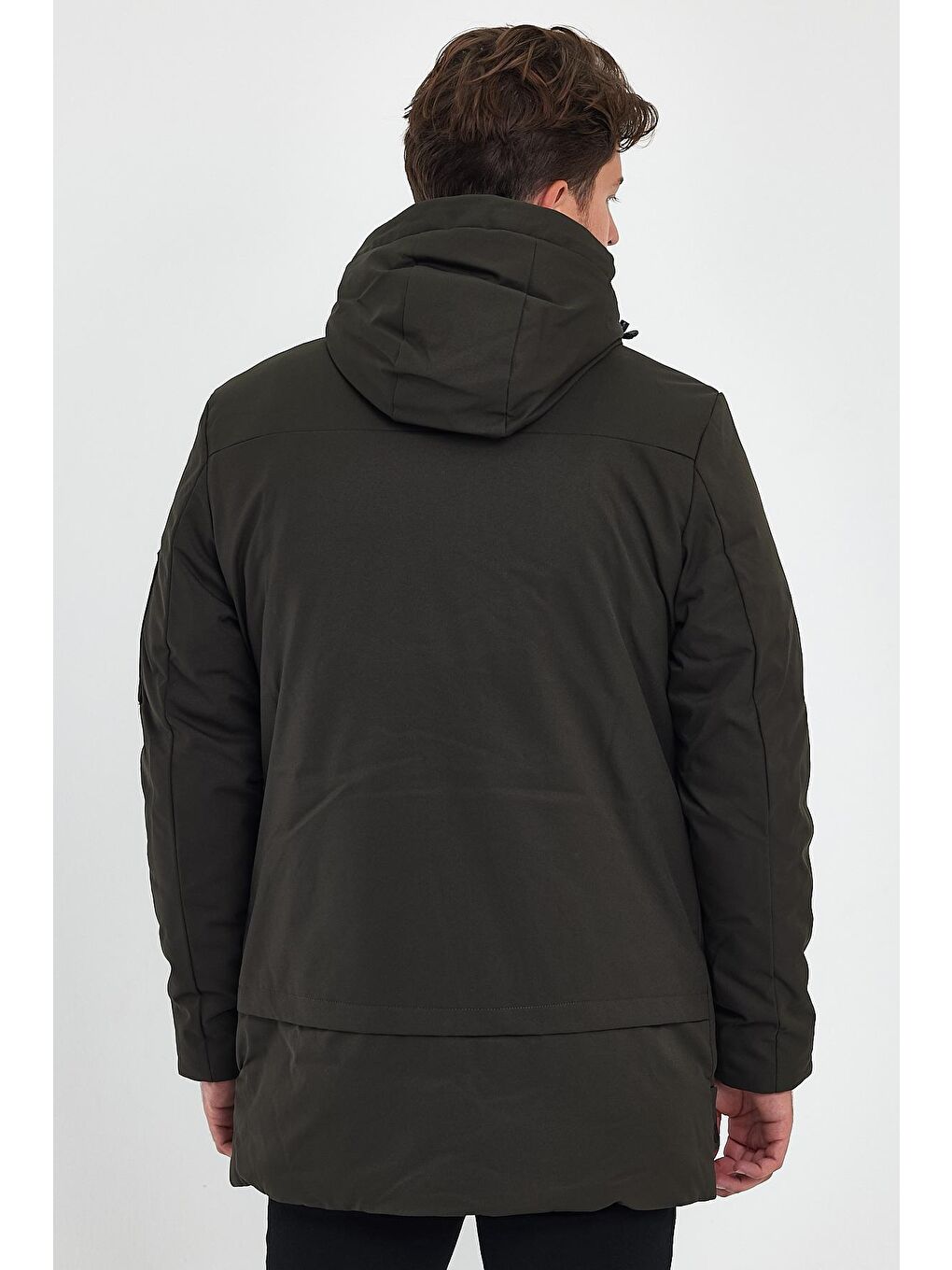 Haki Kapüşonlu Çıkmaz   Erkek Mont-4