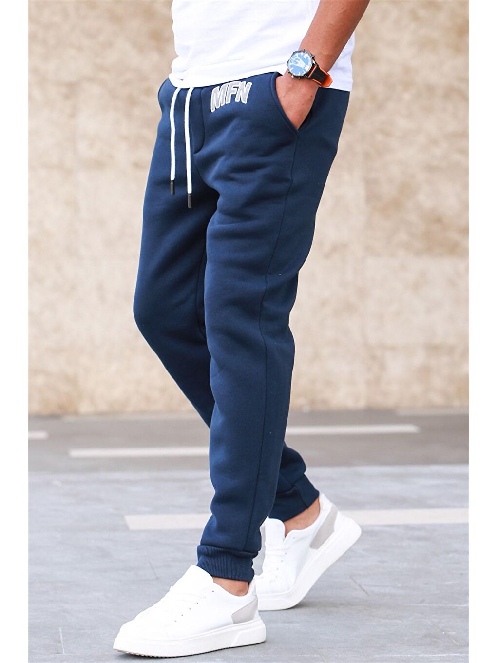 3 İplik Şardonlu Lacivert Erkek Jogger Eşofman Altı 5427