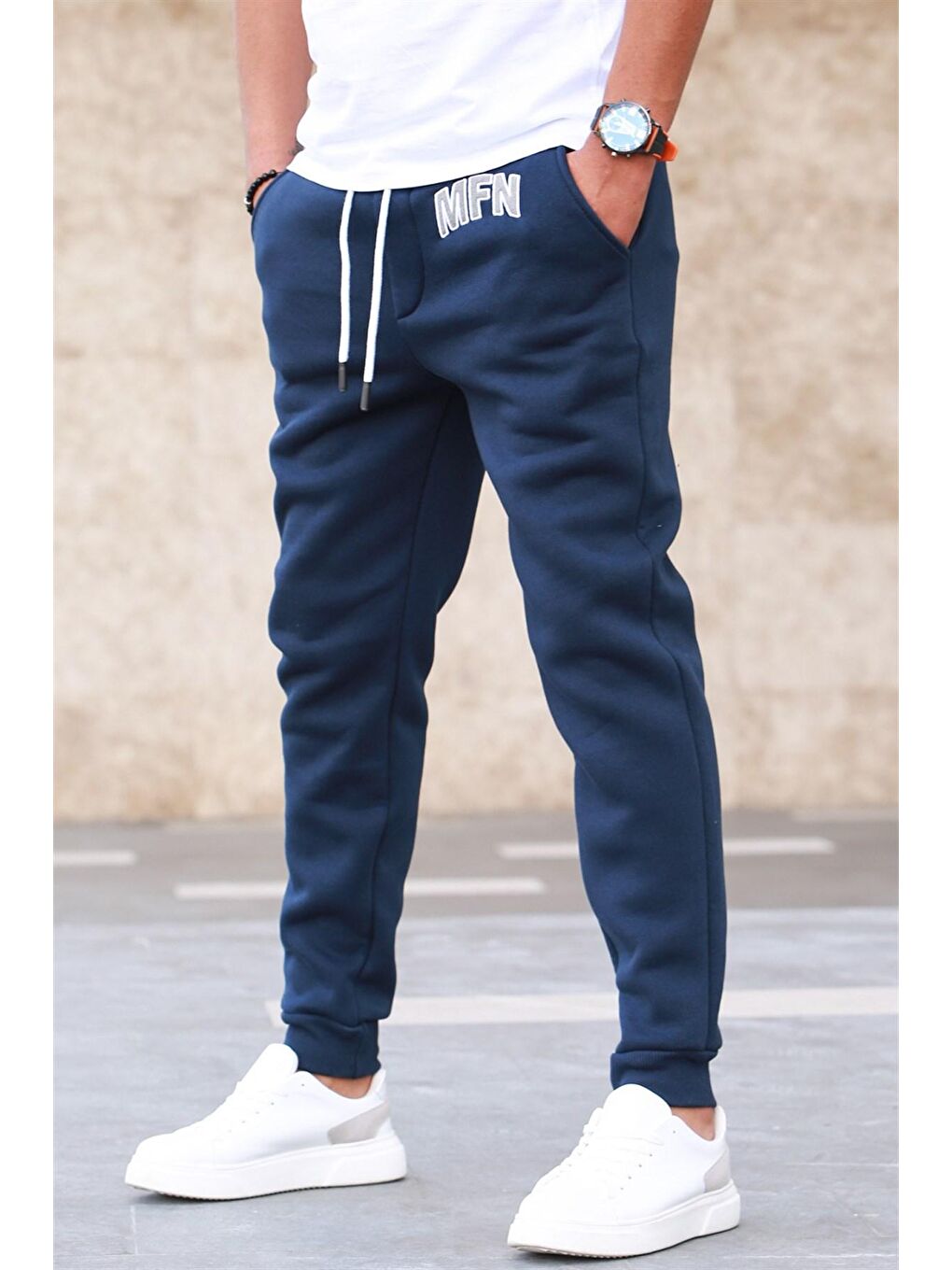 3 İplik Şardonlu Lacivert Erkek Jogger Eşofman Altı 5427-1