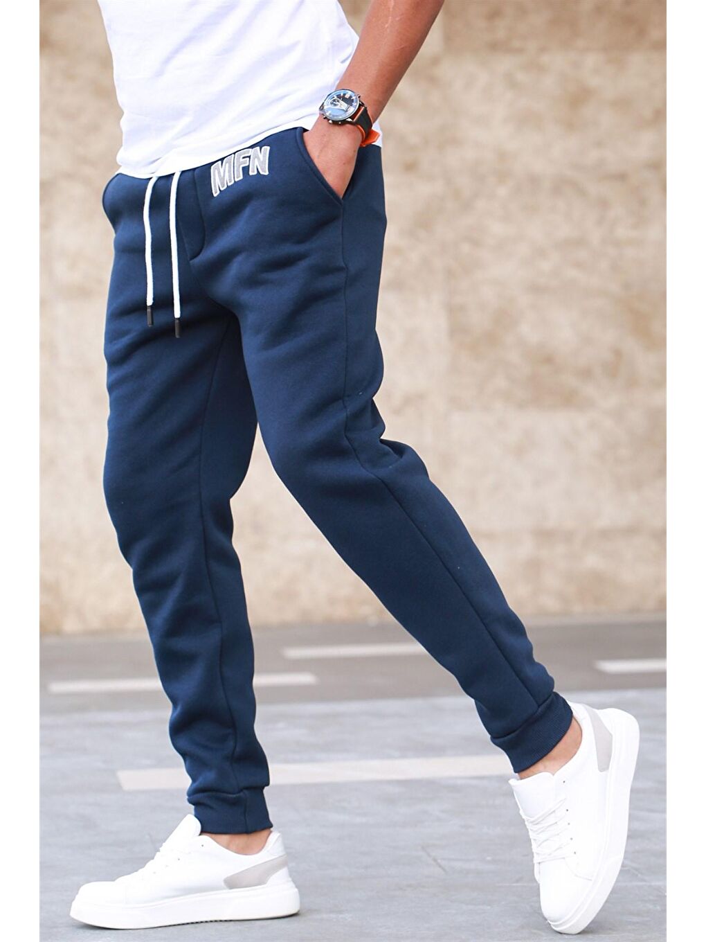 3 İplik Şardonlu Lacivert Erkek Jogger Eşofman Altı 5427-2