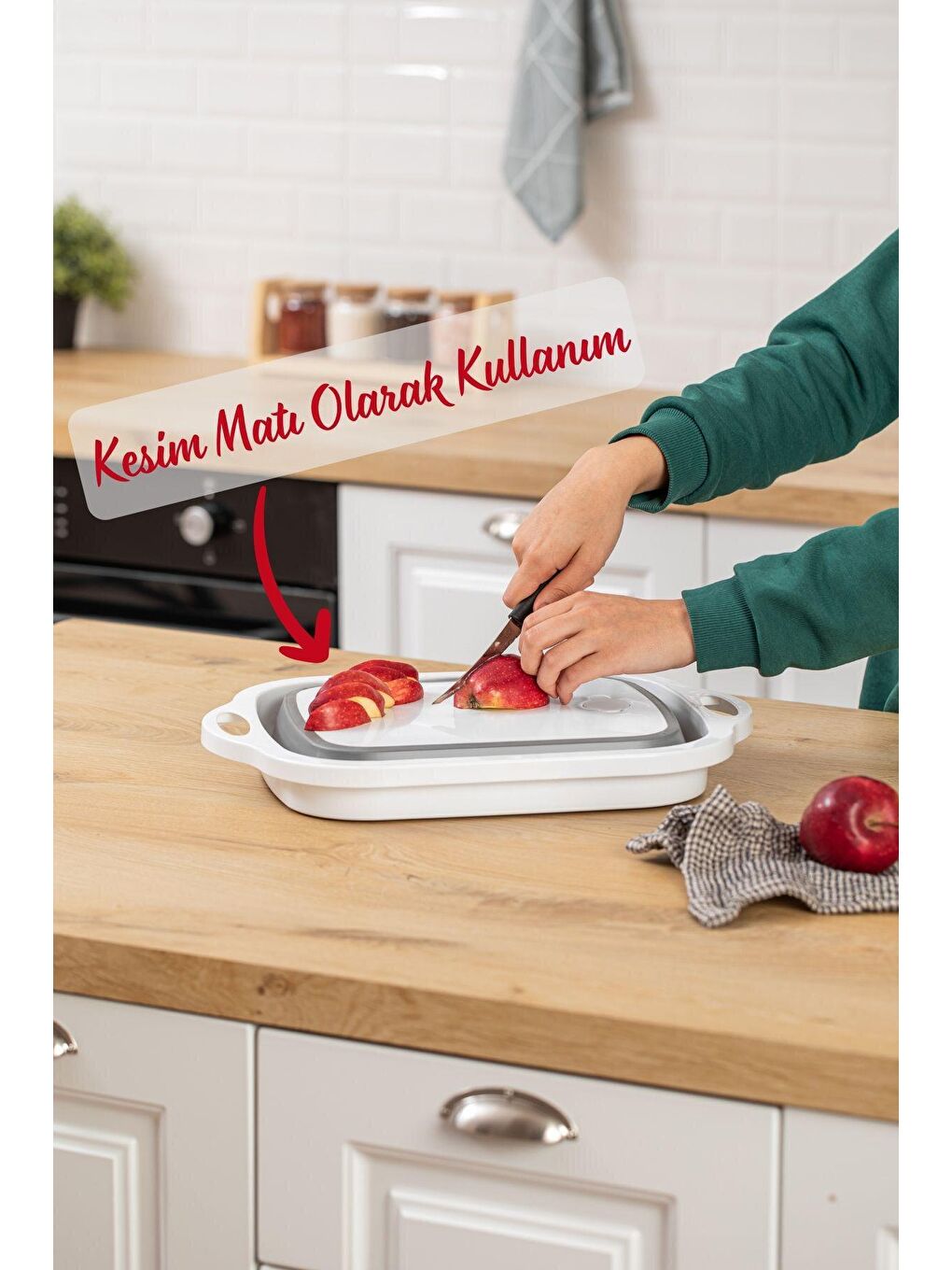 Karışık Çok Foksiyonlu Katlanabilir Kesim Panosu - Süzgeçli Akordiyon Badya-1