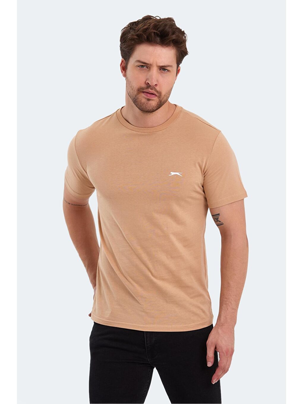 SLAZENGER Bej POLL Erkek Kısa Kol T-Shirt Bej