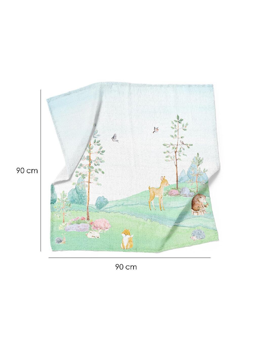 Beyaz Arcadia %100 Pamuk Müslin Örtü Seti- (90x90 cm 2'li)-1