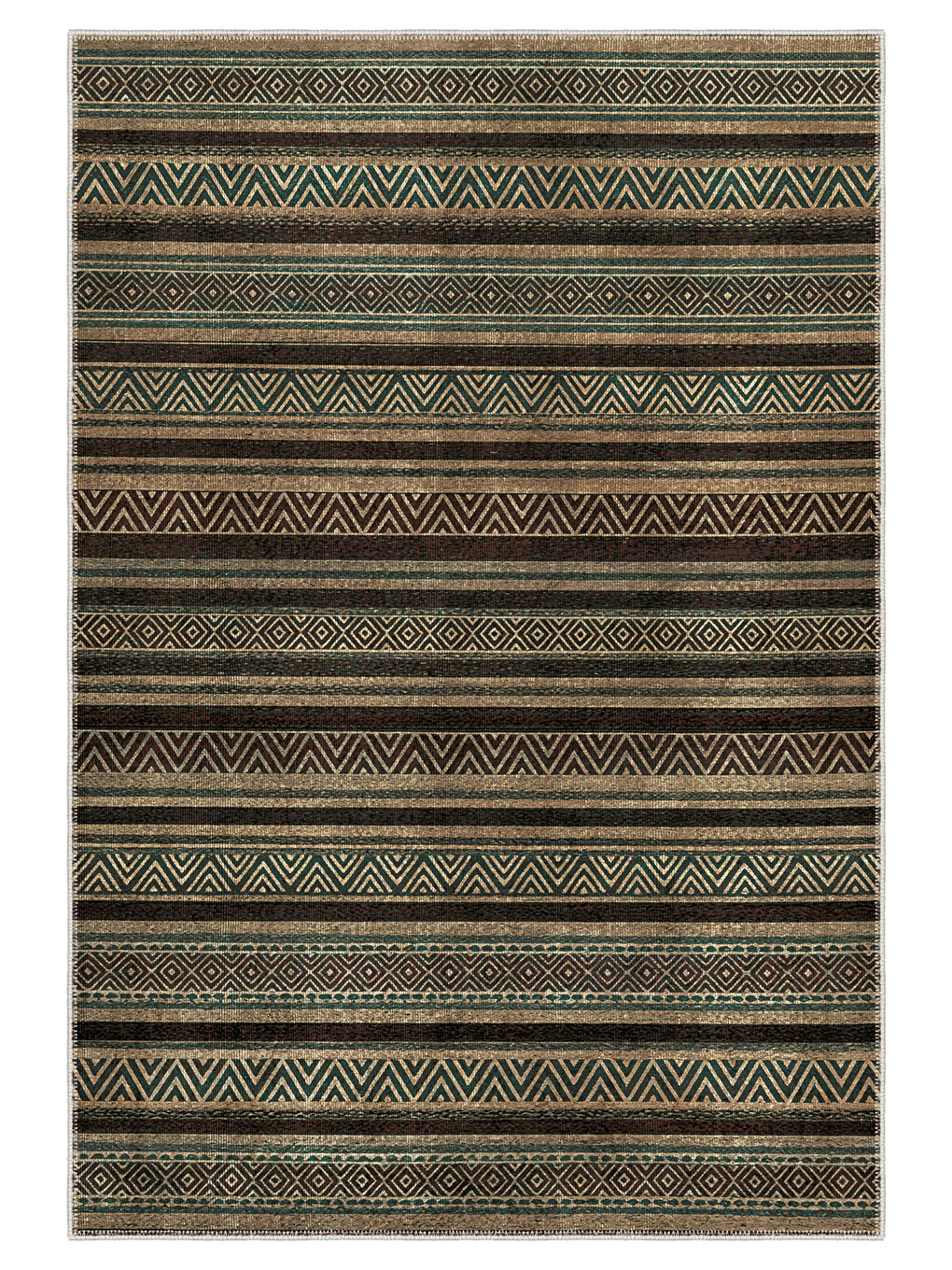 Kahverengi Dekoratif Özel Tasarım Yıkanabilir İnce Kaymaz Tabanlı Modern Halı KECE FR35