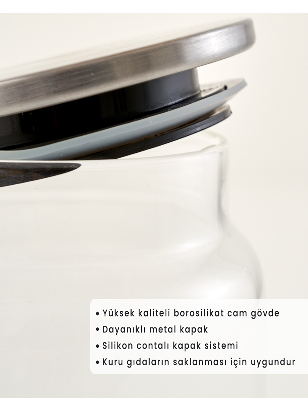 Renksiz Jely Metal Kapaklı 3'lü Kavanoz Seti-2