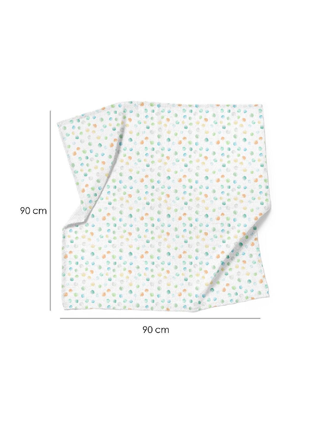 Beyaz Arcadia %100 Pamuk Müslin Örtü Seti- (90x90 cm 2'li)-2