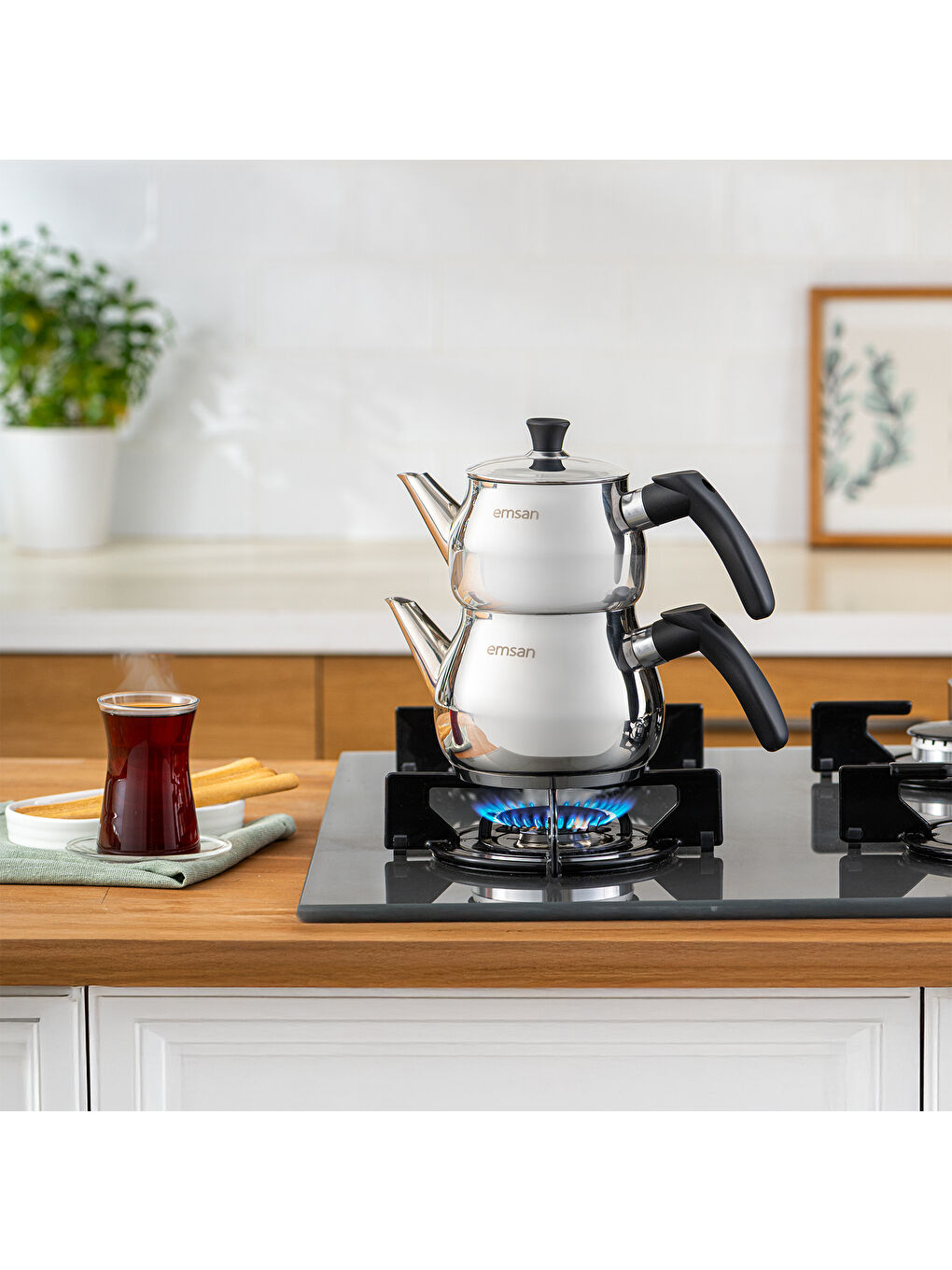 Siyah Ajda Mini Çaydanlık Takımı 0,75-1,5 lt-6