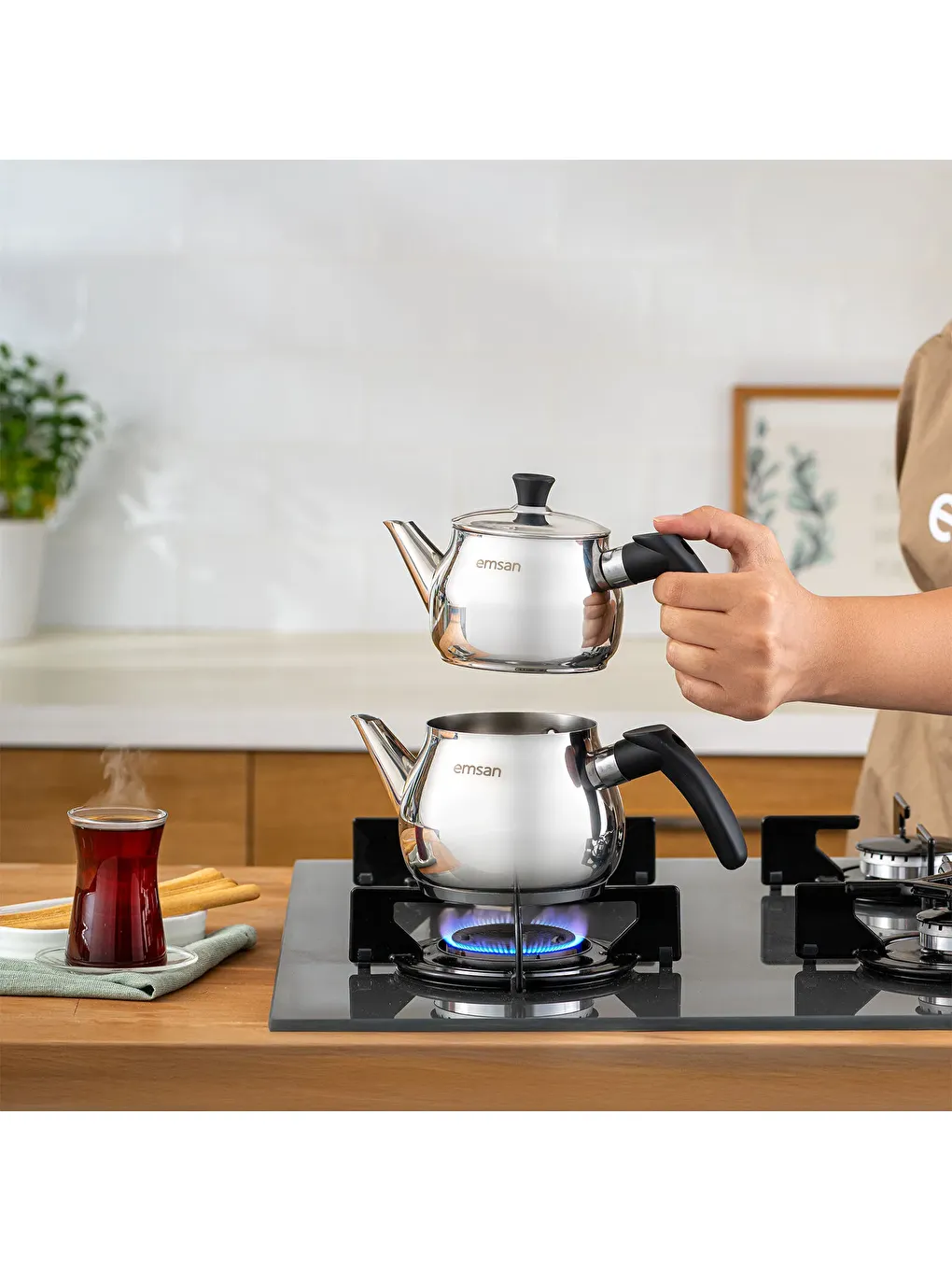 Siyah Ajda Mini Çaydanlık Takımı 0,75-1,5 lt-7