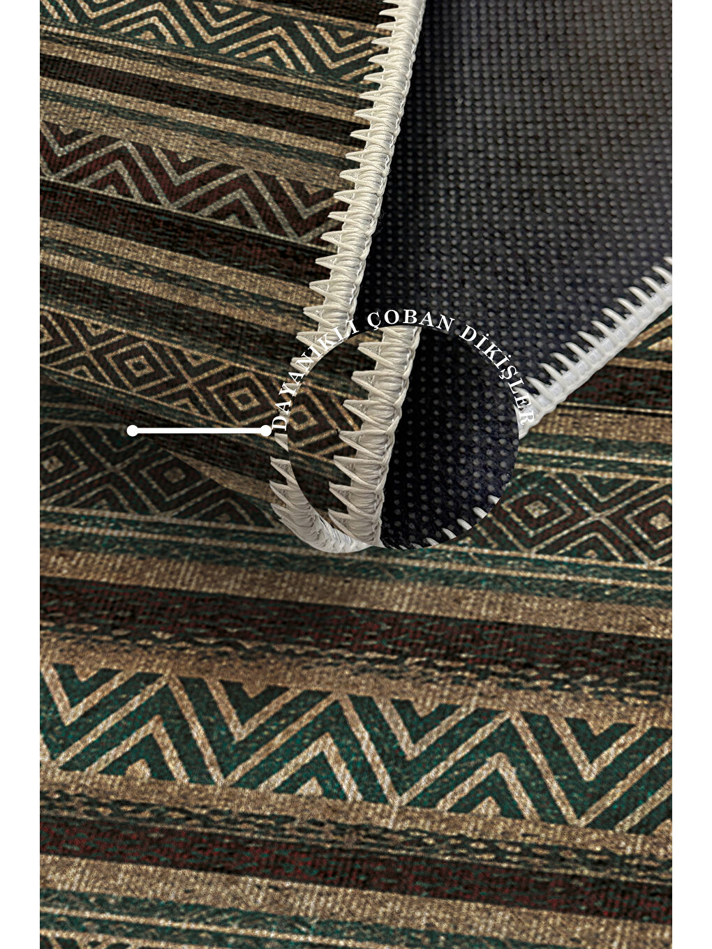 Kahverengi Dekoratif Özel Tasarım Yıkanabilir İnce Kaymaz Tabanlı Modern Halı KECE FR35-3