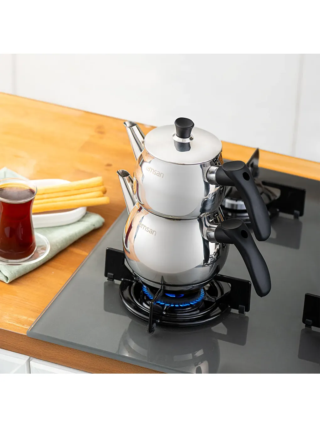 Siyah Ajda Mini Çaydanlık Takımı 0,75-1,5 lt-8