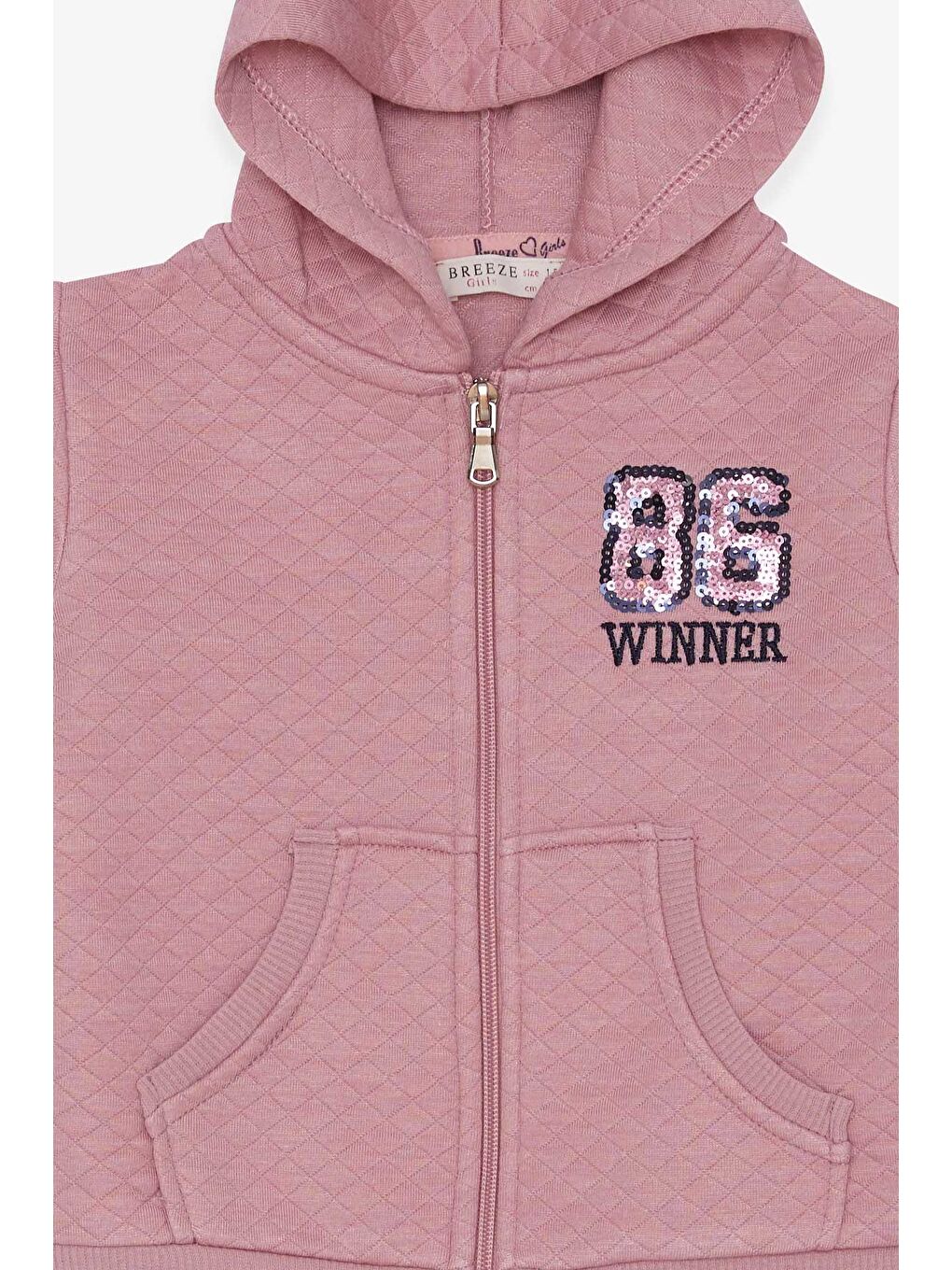 Pembe Kız Çocuk Hırka Nakışlı Pullu Gülkurusu (1.5-4 Yaş)-2