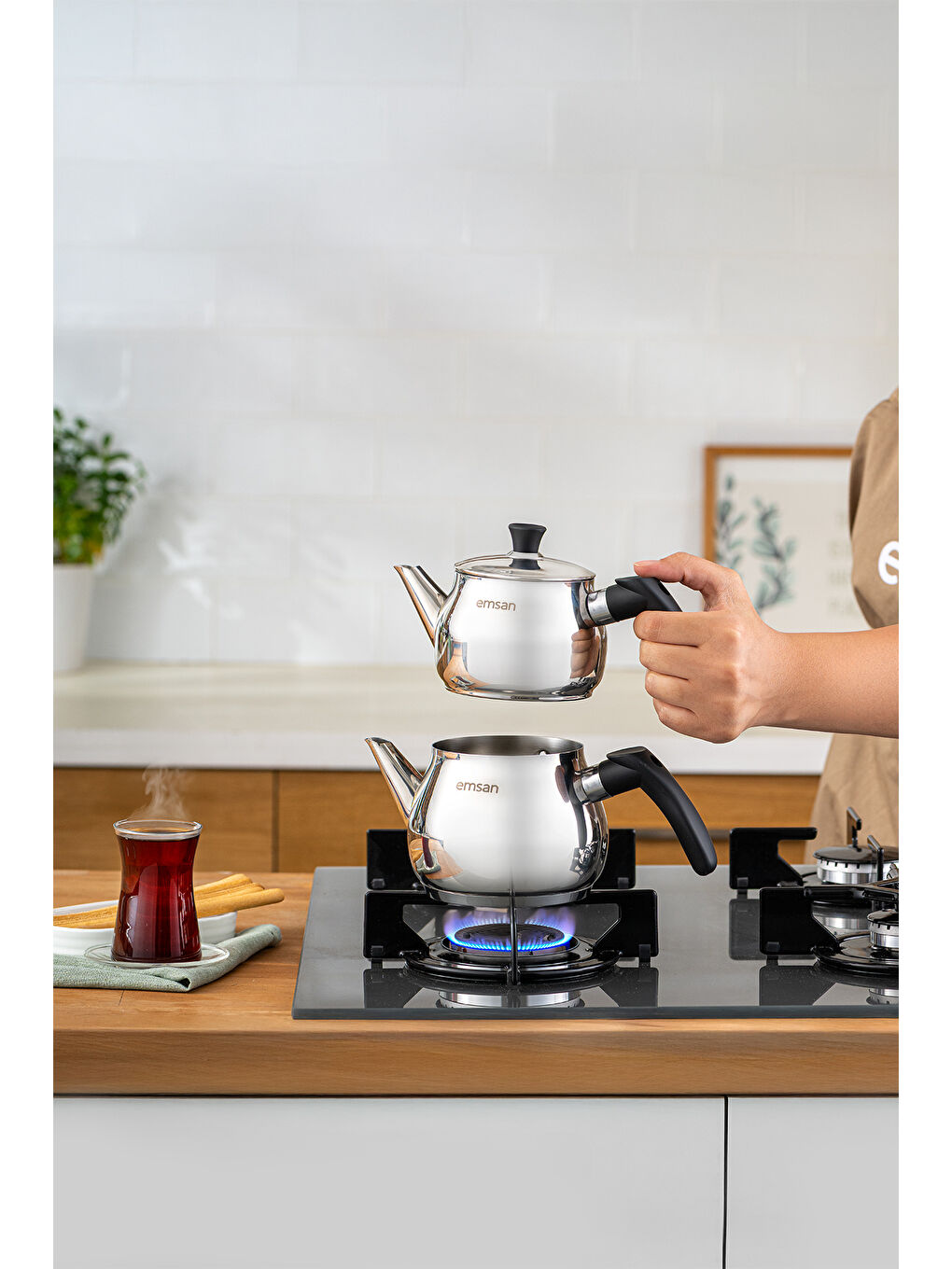 Siyah Ajda Mini Çaydanlık Takımı 0,75-1,5 lt-5