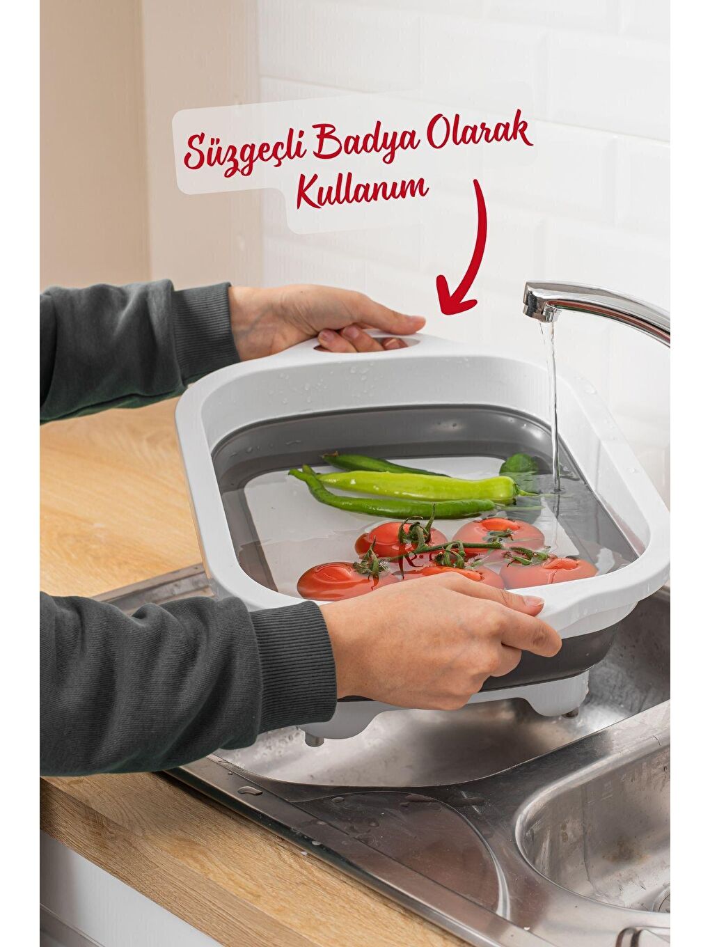 Karışık Çok Foksiyonlu Katlanabilir Kesim Panosu - Süzgeçli Akordiyon Badya-3