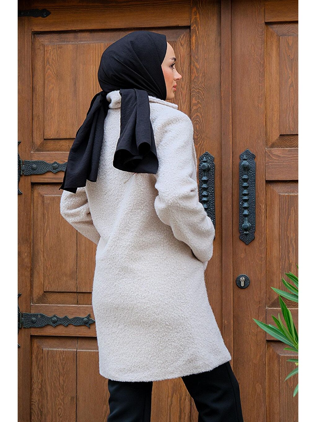 Kadın Buklet Kaban Bej-4