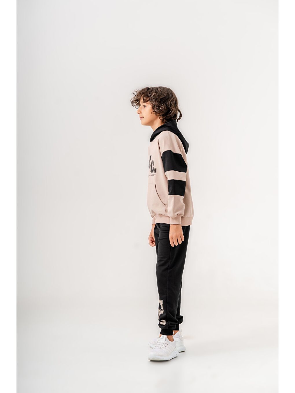 Siyah NYC Baskılı erkek çocuk eşofman takımı-9