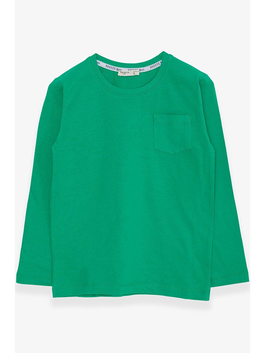 Erkek Çocuk Uzun Kollu Tişört Cepli Yeşil (5 Yaş)