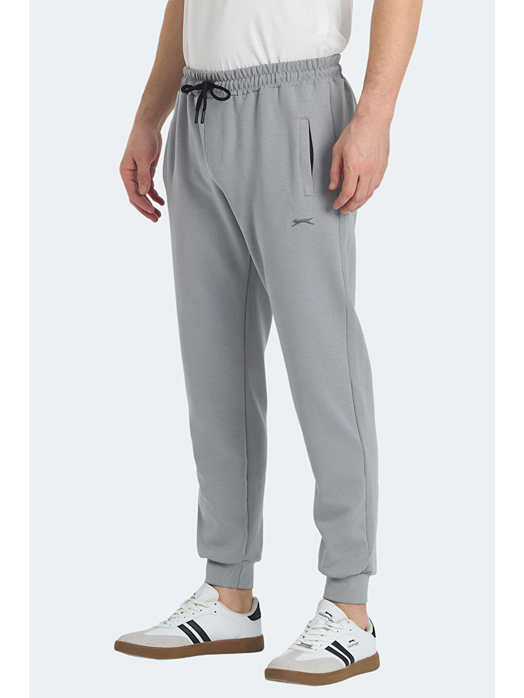 KIWI IN Erkek Fermuar Cepli Dar Paça Gri Eşofman Altı