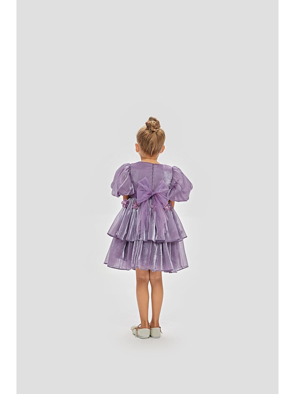 Mor Robası Çiçekli  Abiye-1