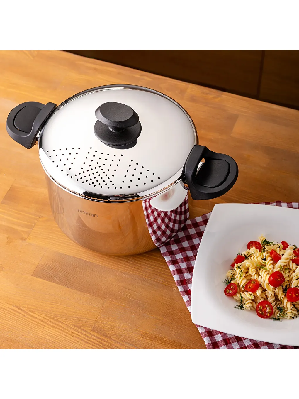 Gri Azur Çelik Makarna Tenceresi-8