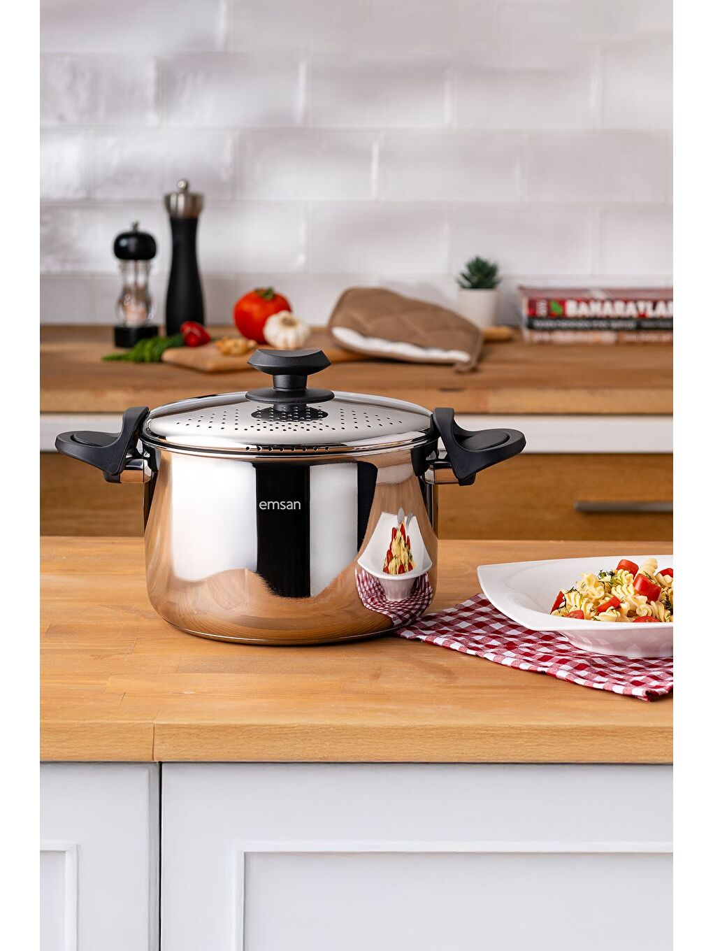 Gri Azur Çelik Makarna Tenceresi-1