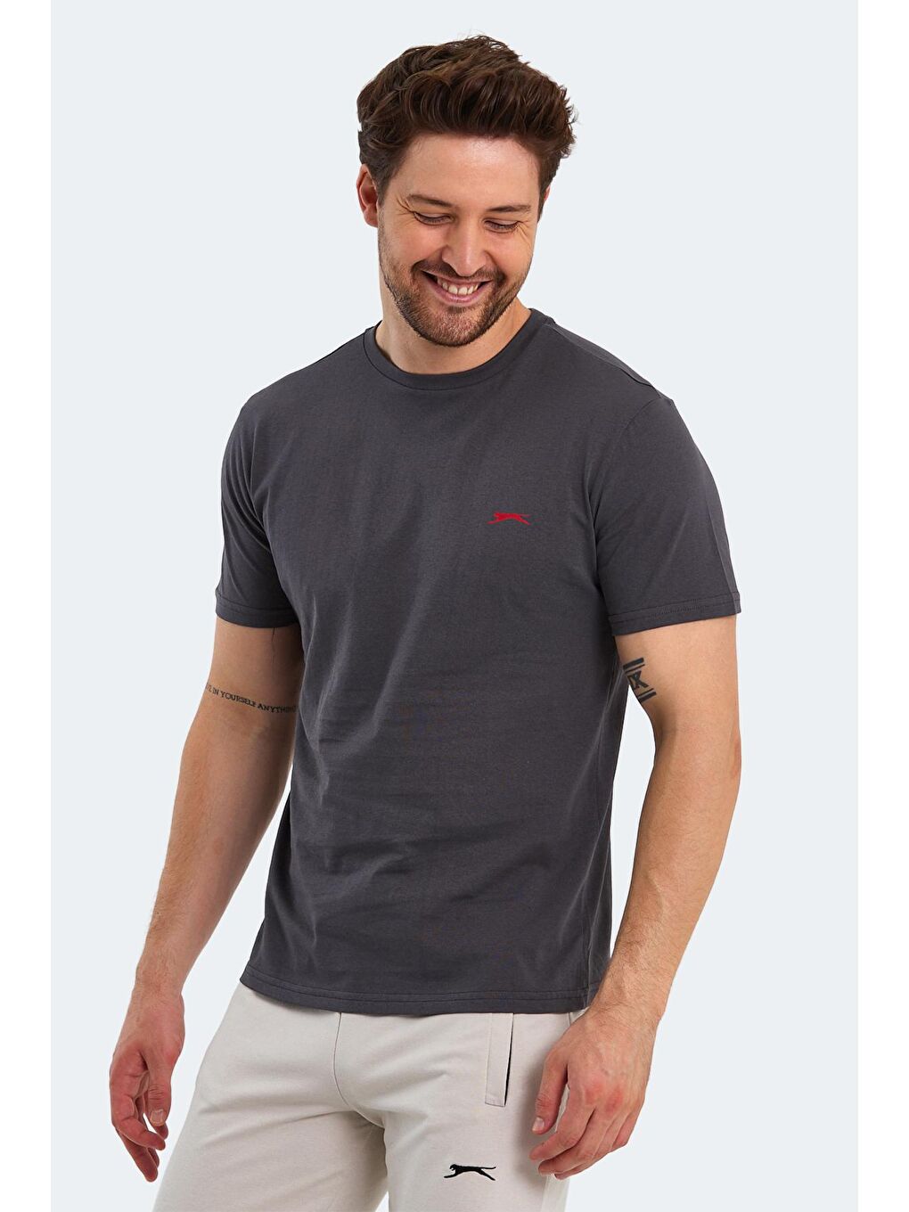 SLAZENGER Koyu Gri POLL Erkek Kısa Kol T-Shirt Koyu Gri