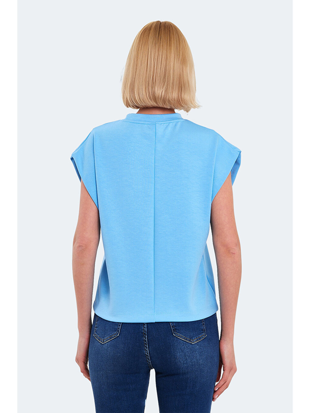 VINCENZA Kadın Mavi Tişört-1